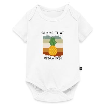 Gimme Vitamins, ananas et fruits exotiques sains - Body à manches courtes Premium Bébé - blanc - Devant