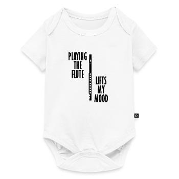 Musician Flute Funny Saying Flute Lifts Mood - Baby Premium short-sleeve bodysuit - white - Front