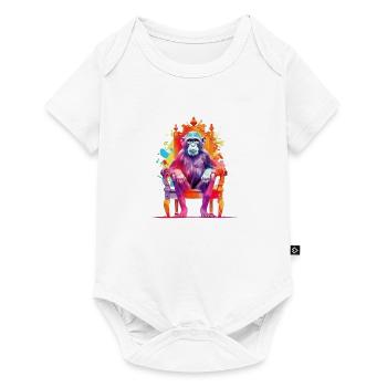 Monkey King - Singe sur le trône - Jeux de couleurs - Body à manches courtes Premium Bébé - blanc - Devant