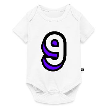 9. 9 YEARS. 9th ANNIVERSARY. BIRTHDAY 9 YEARS. 9 - Baby Premium short-sleeve bodysuit - white - Front
