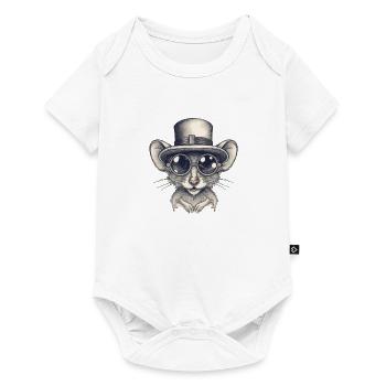 Maus - Baby Premium Kurzarmbody - Weiß - Vorne