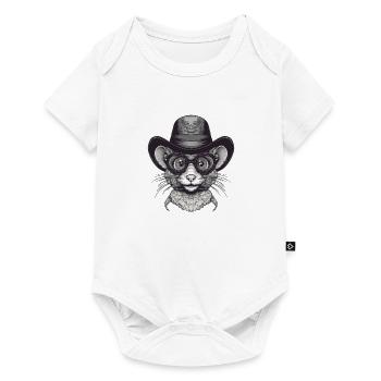 Maus - Baby Premium Kurzarmbody - Weiß - Vorne