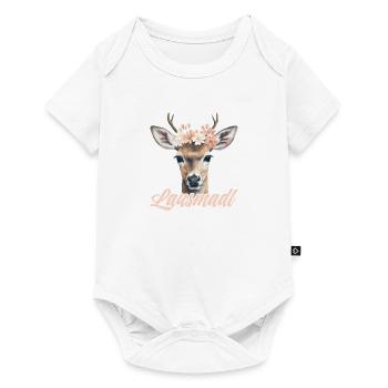 Lausmadl Mädchen Damen Trachtenshirt Kind Madl - Baby Premium Kurzarmbody - Weiß - Vorne