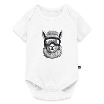 Lama Wintersport - Baby Premium Kurzarmbody - Weiß - Vorne