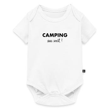 Camping was sonst - Baby Premium Kurzarmbody - Weiß - Vorne