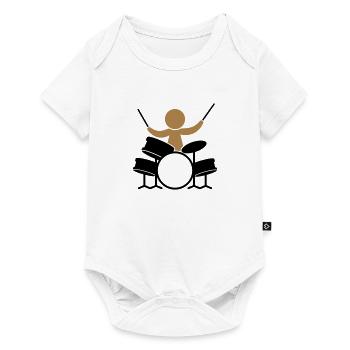 Ein Schlagzeuger in einer Rock-Band - Baby Premium Kurzarmbody - Weiß - Vorne