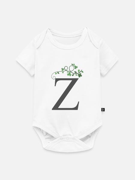 Z mit Kleeblätter - Baby Premium Kurzarmbody - Weiß