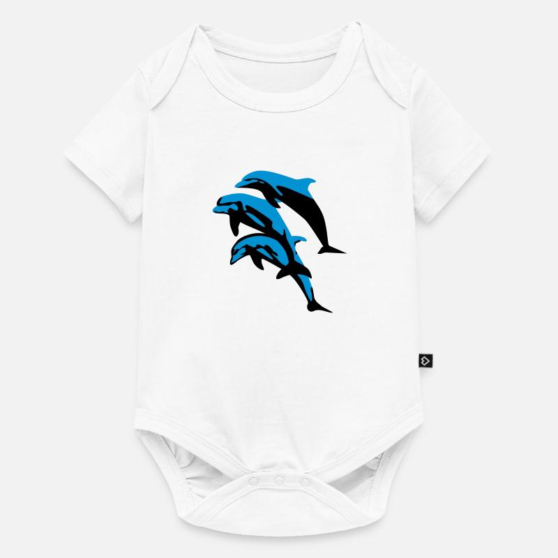 Delfin, Delfine - Dolphin - Baby Premium Kurzarmbody - Weiß
