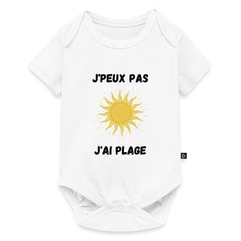 Ich kann nicht, ich habe Strand - Baby Premium Kurzarmbody - Weiß - Vorne