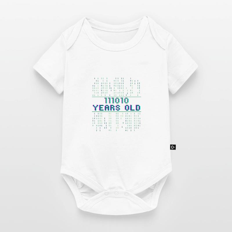 58th Birthday 58 Years Old Binary Code Coder Baby Premium short-sleeve bodysuit