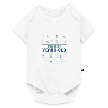 49. Geburtstag 49 Jahre alt Binärcode Coder - Baby Premium Kurzarmbody - Weiß - Vorne