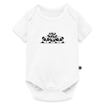 Familie Pandas 2 Eltern 5 Kinder - Baby Premium Kurzarmbody - Weiß - Vorne