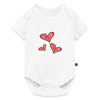 Herzen Herz - Baby Premium Kurzarmbody - Weiß - Vorne