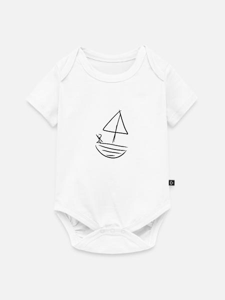 Boot Wasser - Baby Premium Kurzarmbody - Weiß