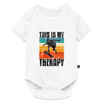 This is My therapy Skateboard Skateboarder Skate - Baby Premium short-sleeve bodysuit - white - Front