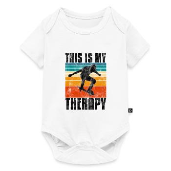 This is My therapy Skateboard Skateboarder Skate - Baby Premium short-sleeve bodysuit - white - Front