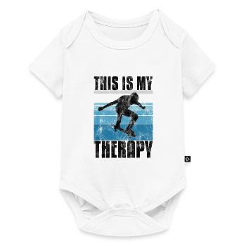 This is My therapy Skateboard Skateboarder Skate - Baby Premium short-sleeve bodysuit - white - Front