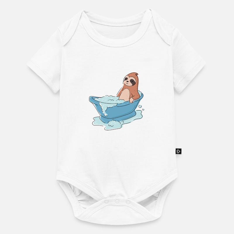 Baignoire Lazy Sloth Relaxing Cute Sloth - Body à manches courtes Premium Bébé - blanc
