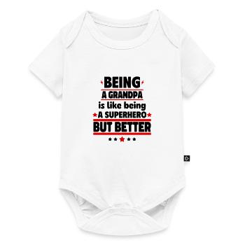 Être un grand-père, c’est mieux qu’être un super-héros - Body à manches courtes Premium Bébé - blanc - Devant