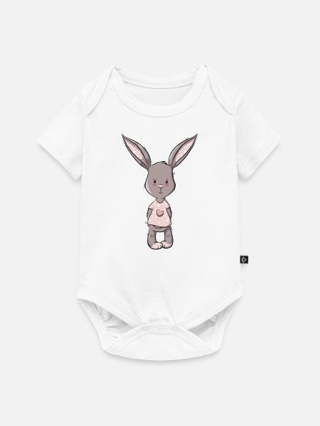 Rosa Hase - Baby Premium Kurzarmbody - Weiß