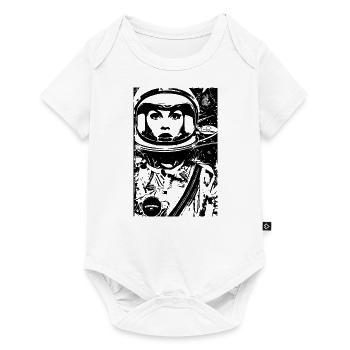 ASTRONAUTIN ASTRONAUT FRAU FRAUENPOWER STENCIL - Baby Premium Kurzarmbody - Weiß - Vorne