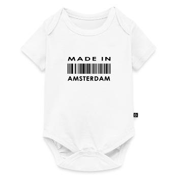 madein nl 01 amsterdam - Baby Premium Kurzarmbody - Weiß - Vorne