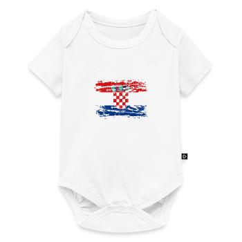 Croatia Flag Adriatic Zagreb Croatian Flag - Baby Premium short-sleeve bodysuit - white - Front