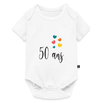 50 ANS. 50e ANNIVERSAIRE. ANNIVERSAIRE 50 ANS. 50 - Body à manches courtes Premium Bébé - blanc - Devant