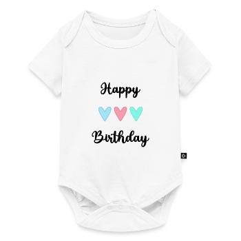 HAPPY BIRTHDAY. JOYEUX ANNIVERSAIRE. ANNIVERSAIRE. - Body à manches courtes Premium Bébé - blanc - Devant