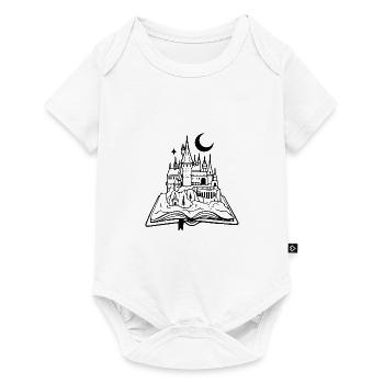 Château en livre, idée cadeau - Body à manches courtes Premium Bébé - blanc - Devant