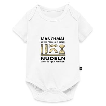 Nudeln statt Sorgen machen - Baby Premium Kurzarmbody - Weiß - Vorne