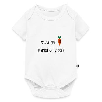 Sauve une carotte mange un vegan - Body à manches courtes Premium Bébé - blanc - Devant
