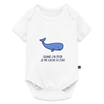 Sperm Whale - When I'm Scared I Hide in the Water - Baby Premium short-sleeve bodysuit - white - Front
