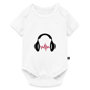 Casque Casque Musique Dj Son Karaoké - Body à manches courtes Premium Bébé - blanc - Devant