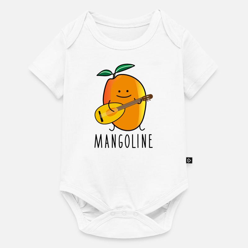 Drôle de mangue à la mandoline - Body à manches courtes Premium Bébé - blanc