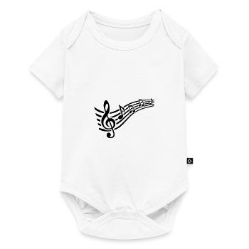 Notes de musique notes musique clef - Body à manches courtes Premium Bébé - blanc - Devant
