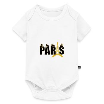 Paris die goldig leuchtende Stadt, Frankreich - Baby Premium Kurzarmbody - Weiß - Vorne