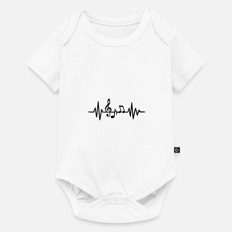 Notes de musique notes musique clef - Body à manches courtes Premium Bébé - blanc