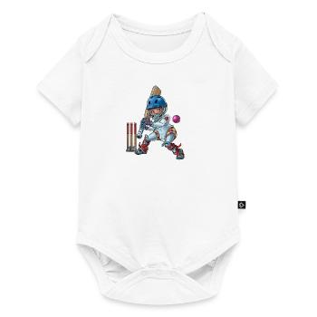 Little baby cricket player 2 - Baby Premium short-sleeve bodysuit - white - Front
