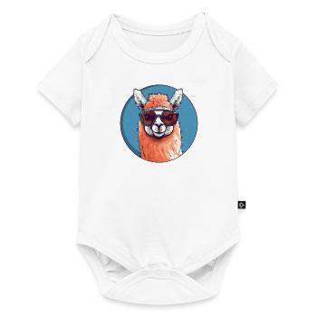 Alpaca Lama Sunglasses - Baby Premium short-sleeve bodysuit - white - Front