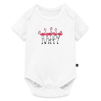 Happy Flamingos, the Happy Flamingos - Word - Baby Premium short-sleeve bodysuit - white - Front