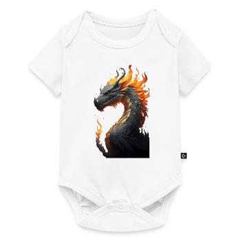 Dragon head with fire - Baby Premium short-sleeve bodysuit - white - Front