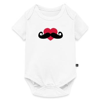 heart moustache / love moustache - Body à manches courtes Premium Bébé - blanc - Devant