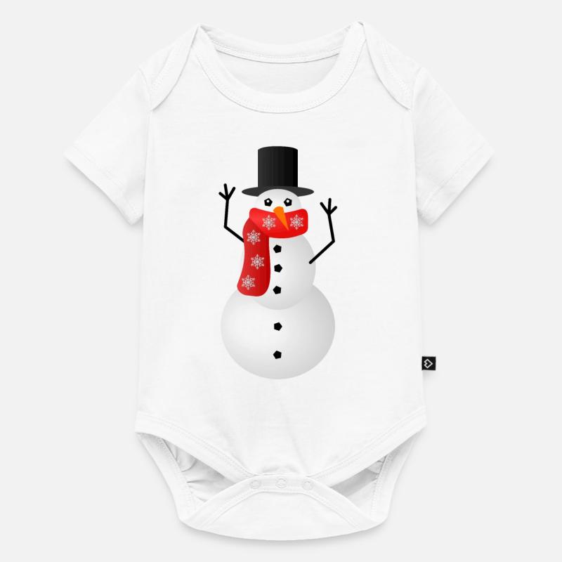 Weihnachtspullover - Schneemann - Baby Premium Kurzarmbody - Weiß