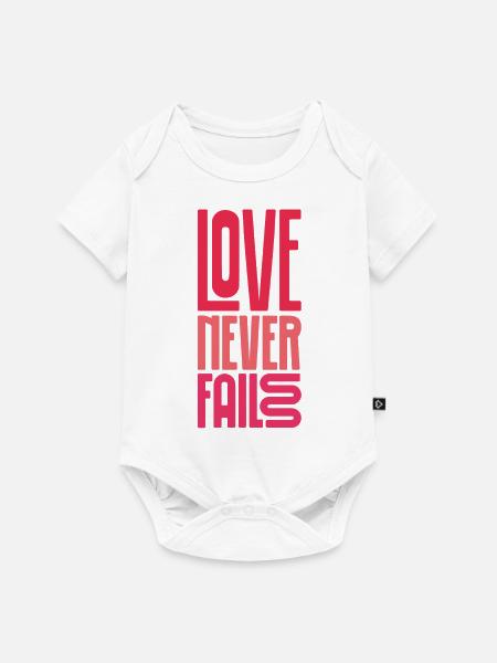 love never fails - Baby Premium Kurzarmbody - Weiß