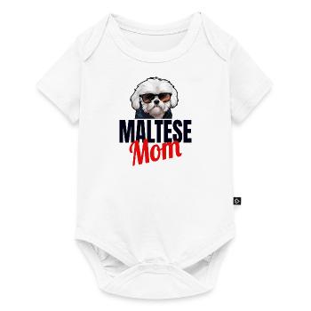 Maltese Lapdog Puppy Muttertag Welpe - Baby Premium Kurzarmbody - Weiß - Vorne