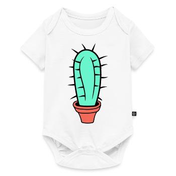 Small Cactus Spines Desert Cacti Flower Pot - Baby Premium short-sleeve bodysuit - white - Front