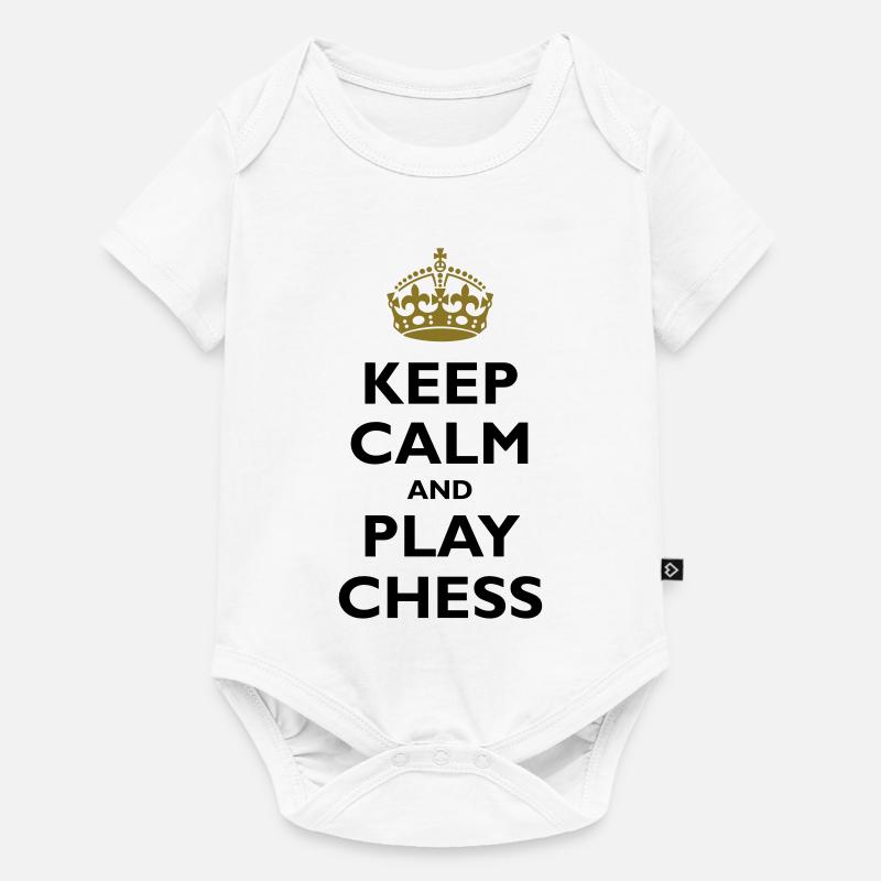 Keep calm and play chess - Baby Premium Kurzarmbody - Weiß