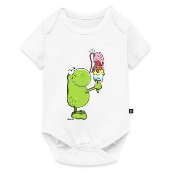 Grenouille avec glace - Body à manches courtes Premium Bébé - blanc - Devant
