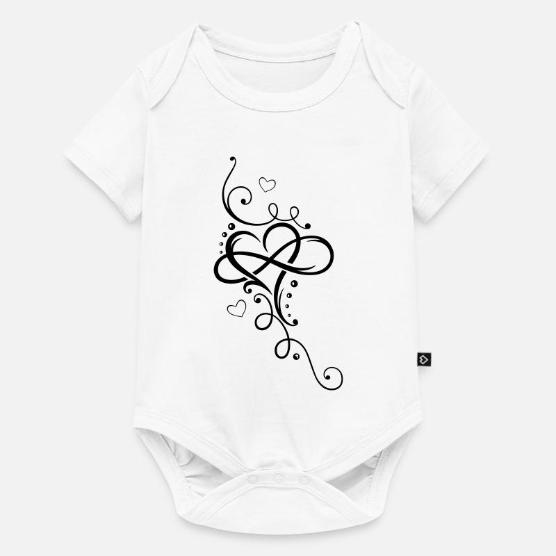 Tribal Heart with large infinity loop - Baby Premium short-sleeve bodysuit - white